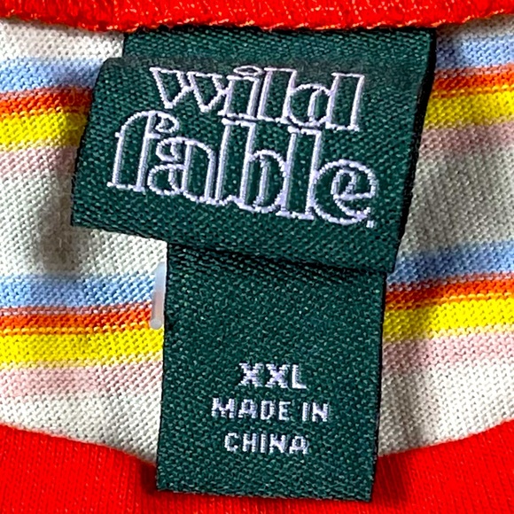 Wild Fable size Xxl red yellow blue striped Side-Tie Cropped Muscle Tank Top NWT - Picture 10 of 10